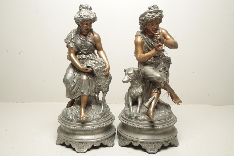 Skulpturer, 1-par, Brons, 1800/1900-tal