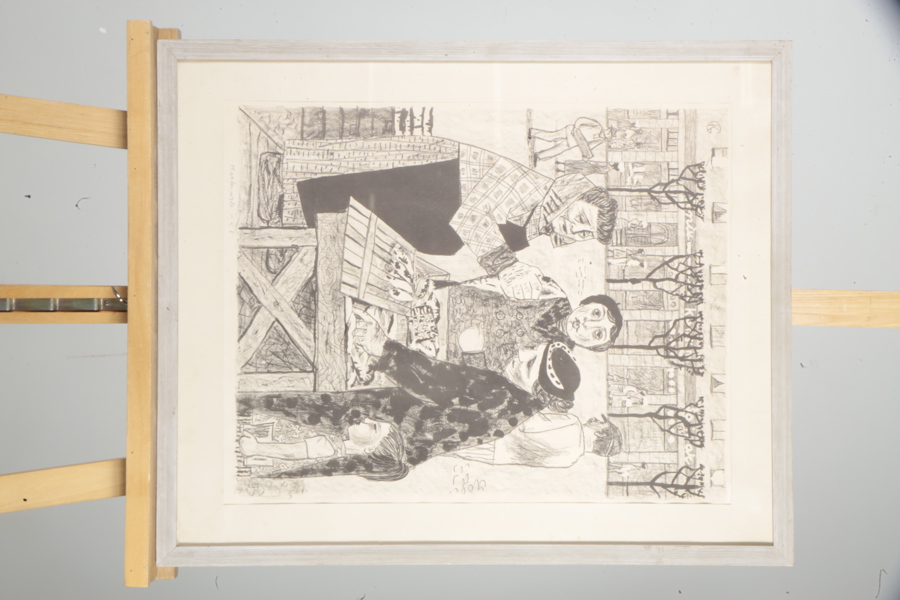 Gerhard Karlmark (Även kallad: Skånes Picasso)- Litografi, Signerad-57