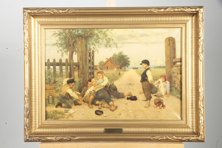 Oljetryck- "Grindslanten" Efter: August Malmström