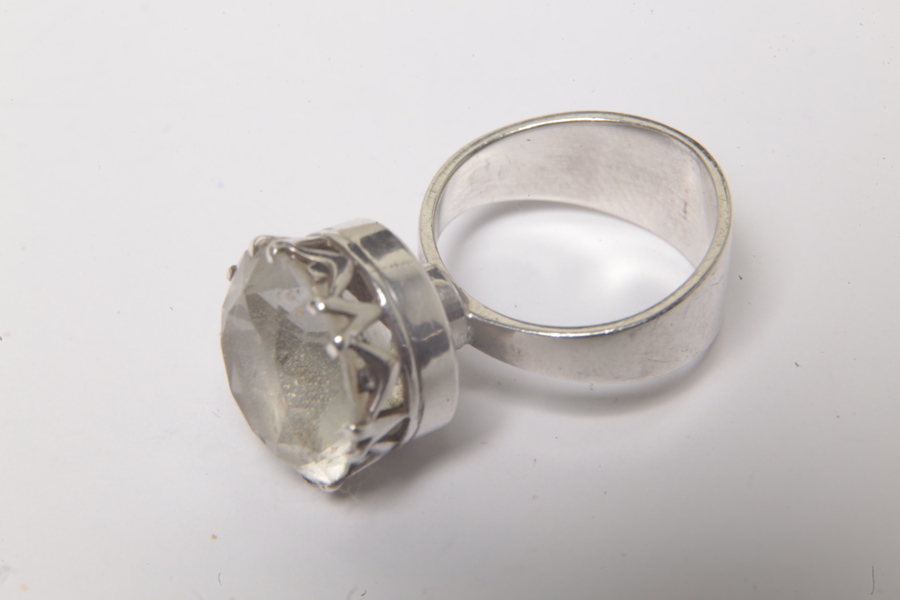 Silverring med Bergskristall, "GK 1960"