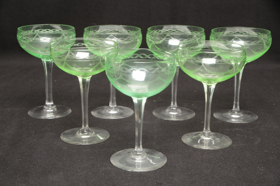 Champagneglas, 7st, 1900-tal