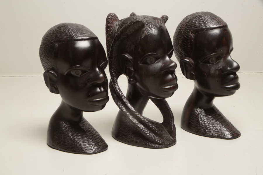 Figurer, 3st, "Afrikanska ansikten"