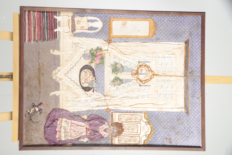 Anders Erik Sköld- Collage-Textil, Signerad: 1975