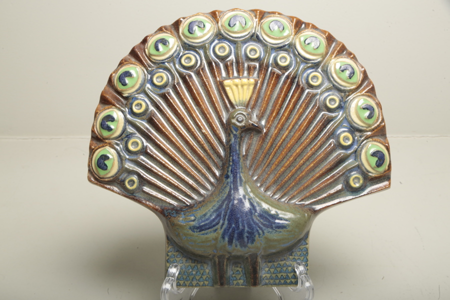 EGO Stengods, Väggrelief "påfågel", Design: Heinz Schlichting