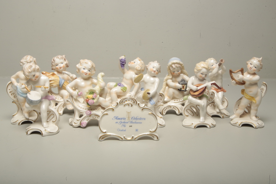 Goebel- "Amorin Orkestern", Design: Gerhard Bochman, N:o 546, 11-Delar
