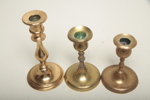 Ljusstakar, 3st i mässing, 1800/1900-tal