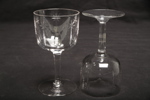 Fotglas, 1930/1940-tal, 6st med slipad dekor.