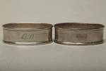 Servettringar i silver, 8st med gravyr
