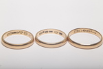 18K Guldringar, 3st