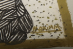 Bonad, Handmålad "Afrikans kvinna", Signerad: Hakima