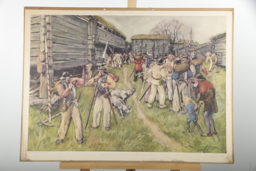 Skolplansch- "Dalkarlar", Efter: Olle Hjortzberg 1935
