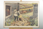 Skolplansch- "Bondgård", Efter: Olle Hjortzberg 1935