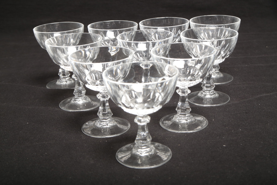 Kristallglas- "Cristal d´Arques, France", 10st Likörglas