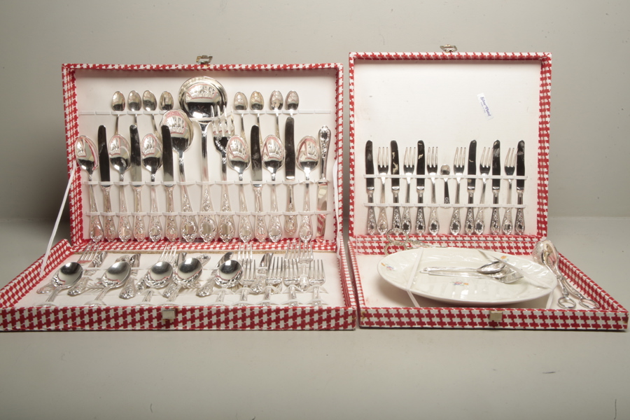 Besticksuppsättning- Silverplated, Made in Italy
