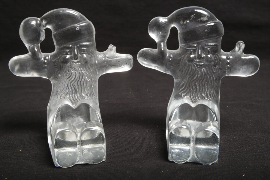 Kosta Boda- Bertil Vallien, Konstglas, 1-par ljuslyktor "Tomtar"