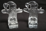 Kosta Boda- Bertil Vallien, Konstglas, 1-par ljuslyktor "Tomtar"