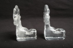 Kosta Boda- Bertil Vallien, Konstglas, 1-par ljuslyktor "Tomtar"