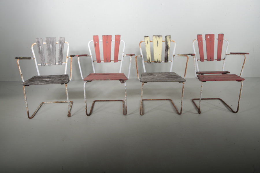Trädgårdsstolar, 4st, 1950/1960-tal