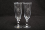 Kosta- Fritz Kallenberg, Champagneglas "Bröllopsglas", 2st, Signerade
