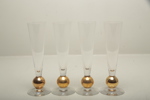 Orrefors- Gunnar Cyrén, 4st Champagneglas ur serien "Nobel"