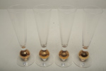 Orrefors- Gunnar Cyrén, 4st Champagneglas ur serien "Nobel"