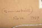 Gunnar Nerlund- Olja på pannå "Sommarkväll, Närke 1957"