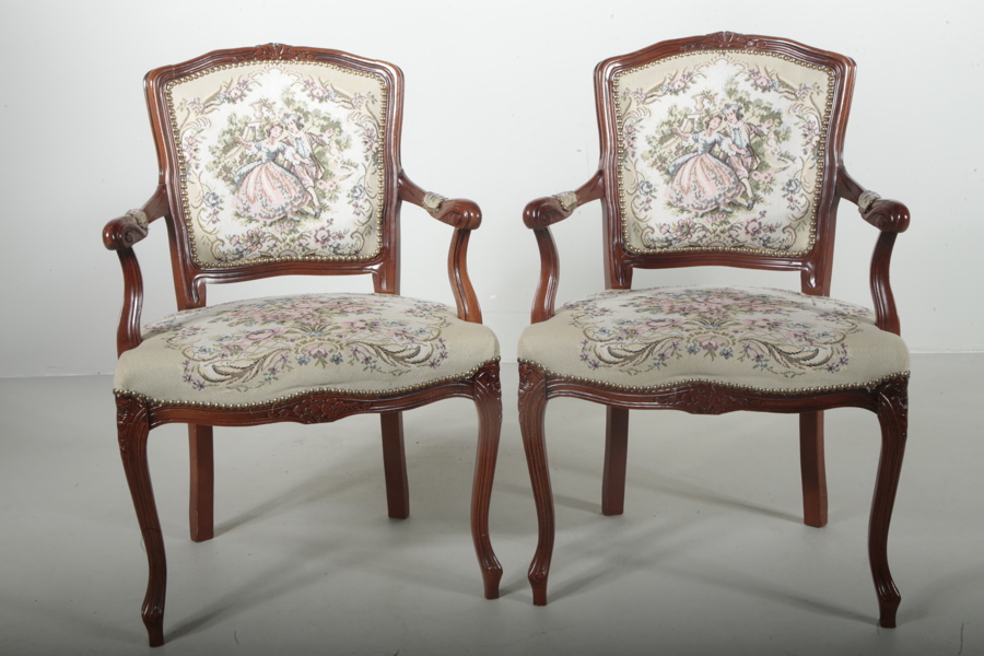 Karmstolar, 1-par, "Rokoko-stil", 1900-tal