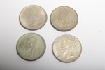 Silvermynt, 4st "2-Kronor", 1939-1950