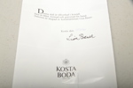Kosta Boda- Kristallskål, Skapad dekor av: Lisa Bauer