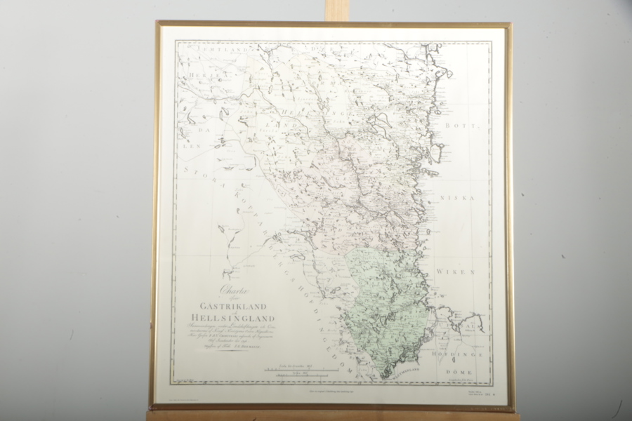 Karta- Gästrikland/ Hälsingland, Tryck efter original