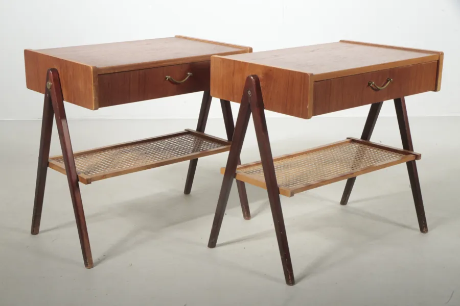 Sängbord i teak, 1-par, 1950/1960-tal 
