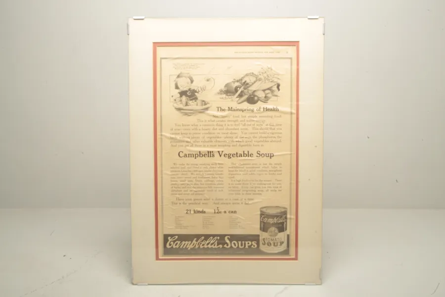 Tidningsurklipp, År: 1919, Från: "The peoples home journal for April- Chambells Soup"
