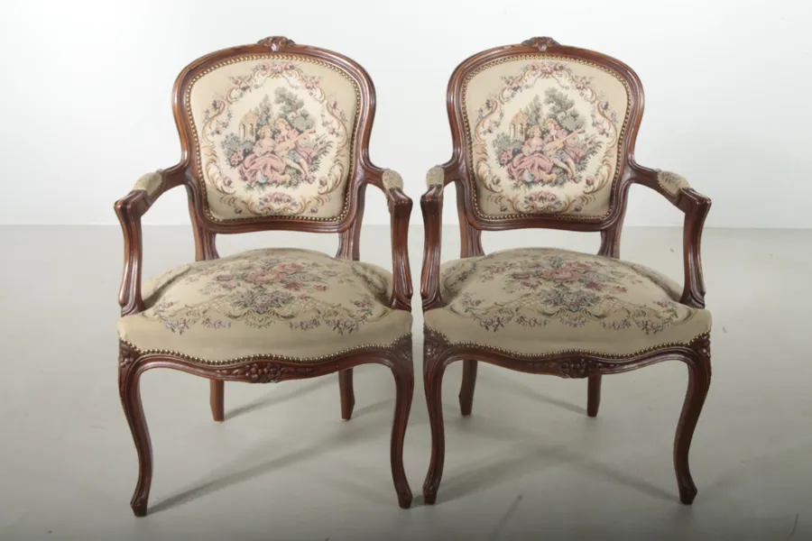 Karmstolar, 1-par, Rokoko-stil, 1900-tal
