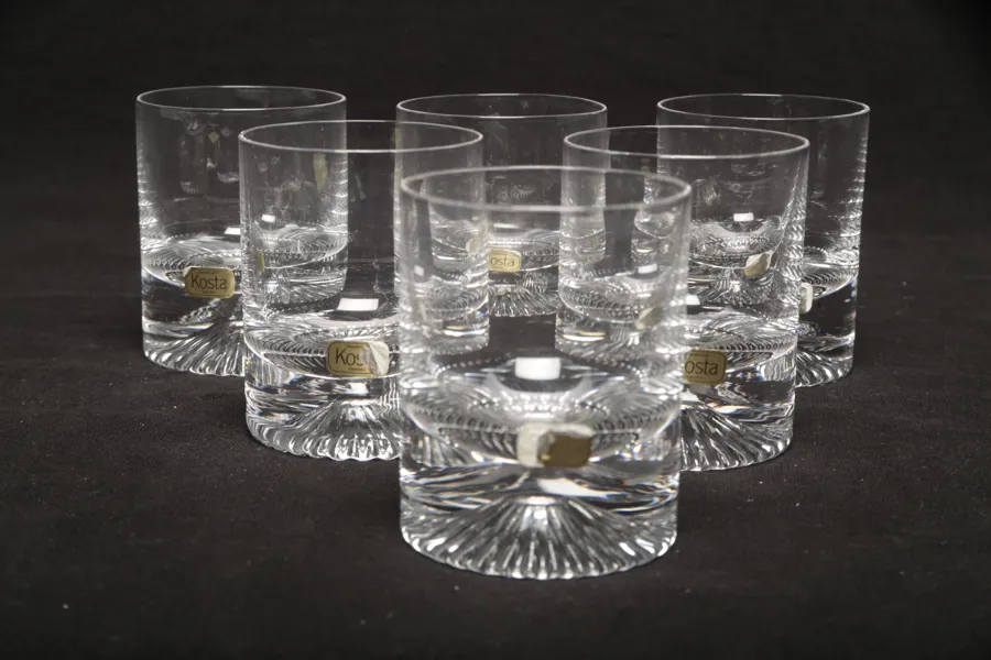Kosta- Nicke Lindstrand, 6st Whiskeyglas 