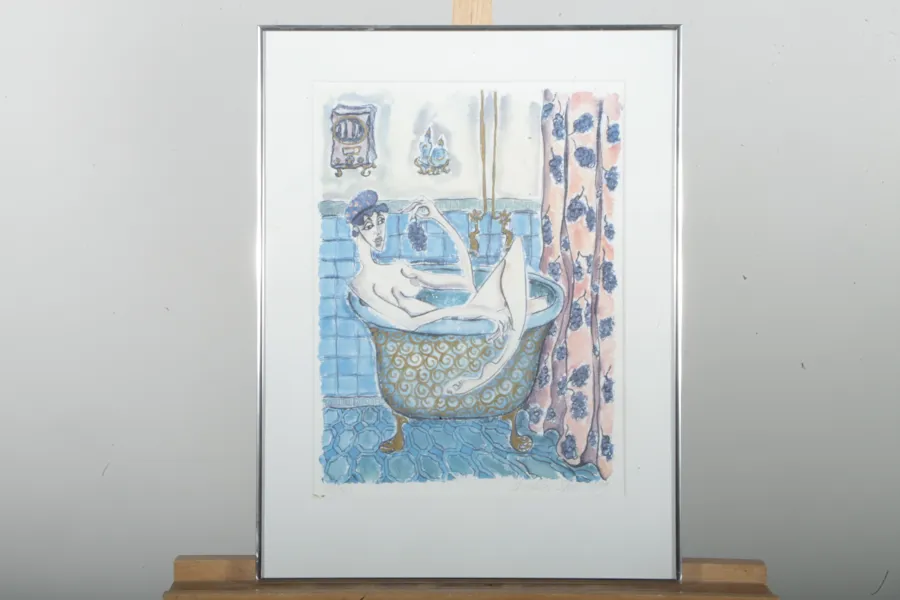 Angelica Wiik- Färglitografi med glitter prägling, Signerad 1993, N:o 94/180