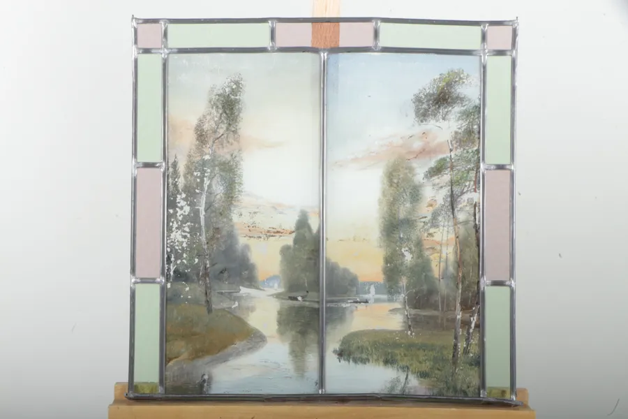 Blyinfattat glas, målad