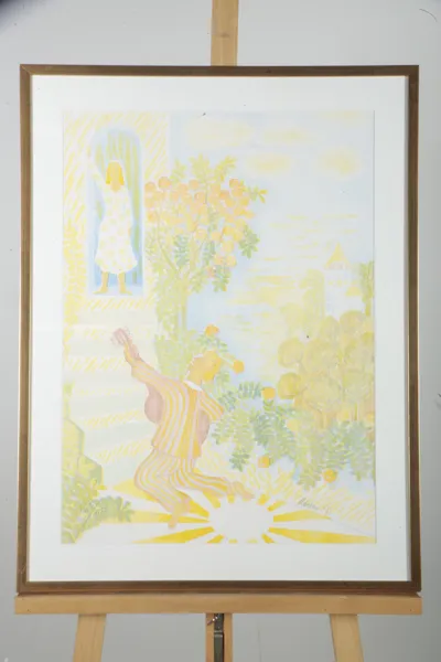 Mårten Andersson- Färglitografi "Frieriet", Ur mappen: "Serenad", Signerad, N:o 165/300