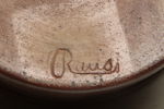 Raus- Keramikskål 1800/1900-tal & Ask i masurbjörk 