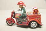 Plåtleksak, Fire Tricycle, "Nomura Toys, Japan"