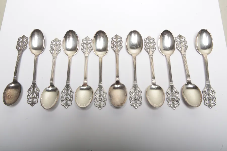 Kaffeskedar, 12st, Silver 830