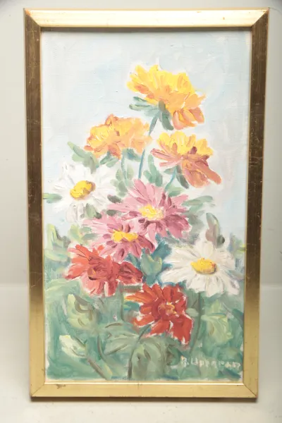 A. Uppgren- Olja på duk "Blommor", Signerad