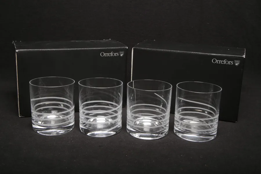 Orrefors- Whiskyglas , 4st, Design: Martti Rytkönen