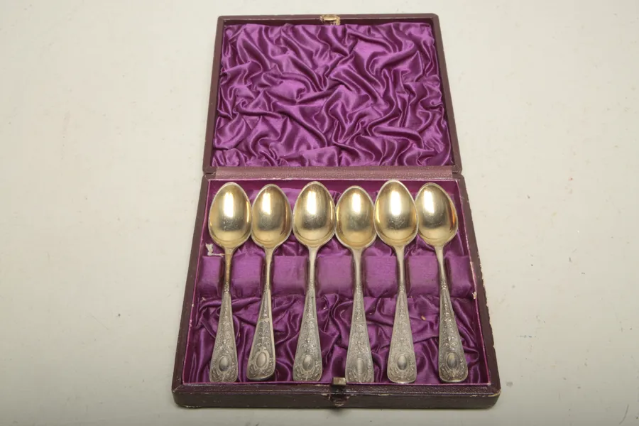 Kaffeskedar- Nysilver, 6st i etui