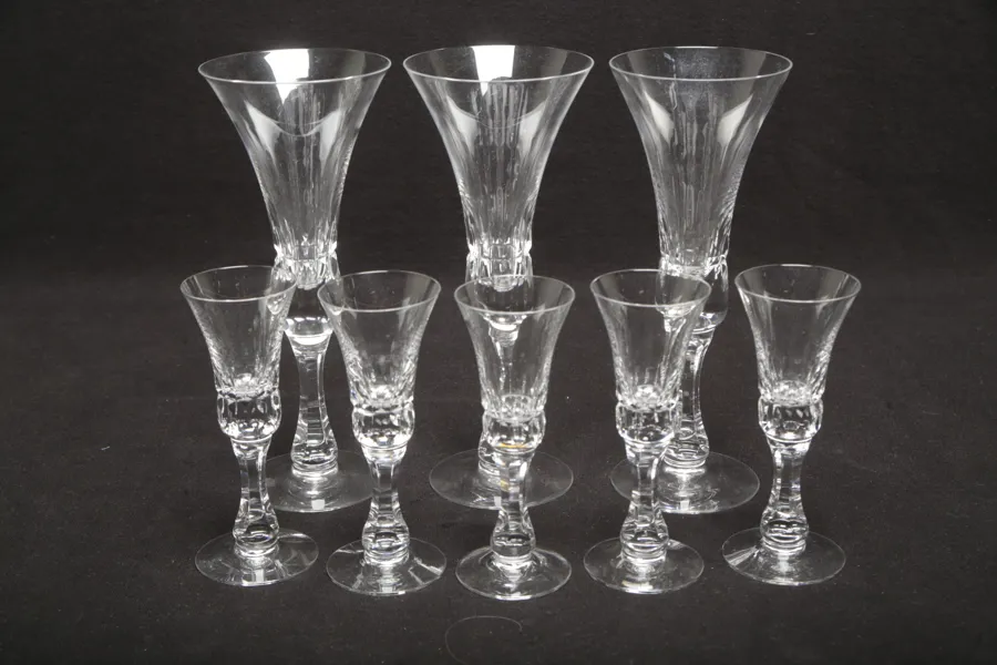 Kosta Boda- Göran Wärff,  3st Champagneglas "Prince" & 5st Snapsglas "Prince"