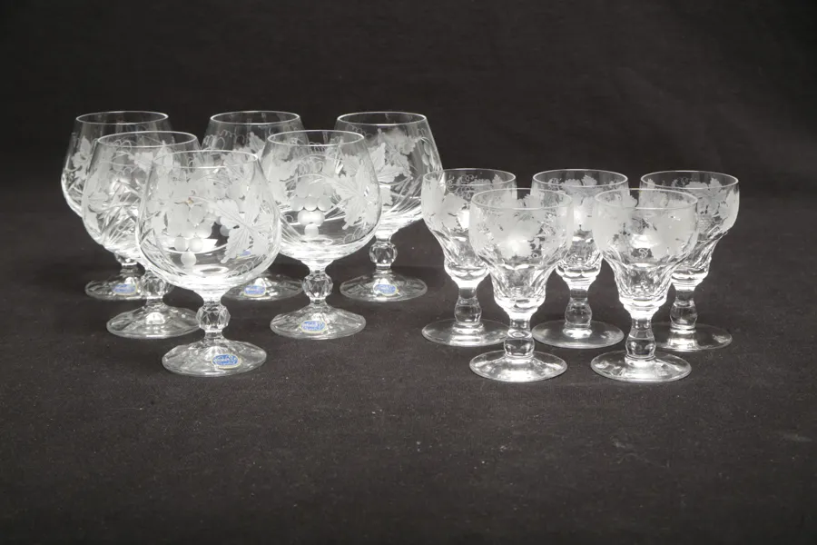 Konjakskupor- "Bohemia Kristal", 6st & Likörglas, 5st
