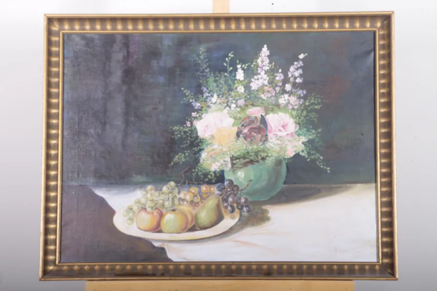 R. Lindström- Olja på duk "Stilleben", Signerad: 1925