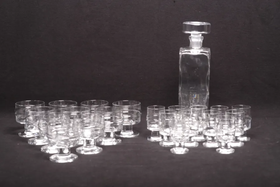 Timo Sarpaneva- Glasservis, Iittala "Dropping", 21-Delar & 1st Karaff- Kosta