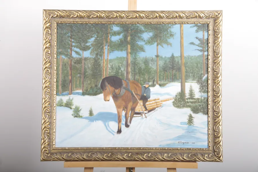J. Rognan, Olja på duk, Signerad- 60