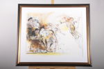 Bo Åke Adamsson- Färglitografi "Figurscen", Signerad, N:o 144/500