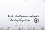 Gustavsberg- Emaljtavla, Design: Hilding Engströmer, Motiv från Runmarö Skärgård
